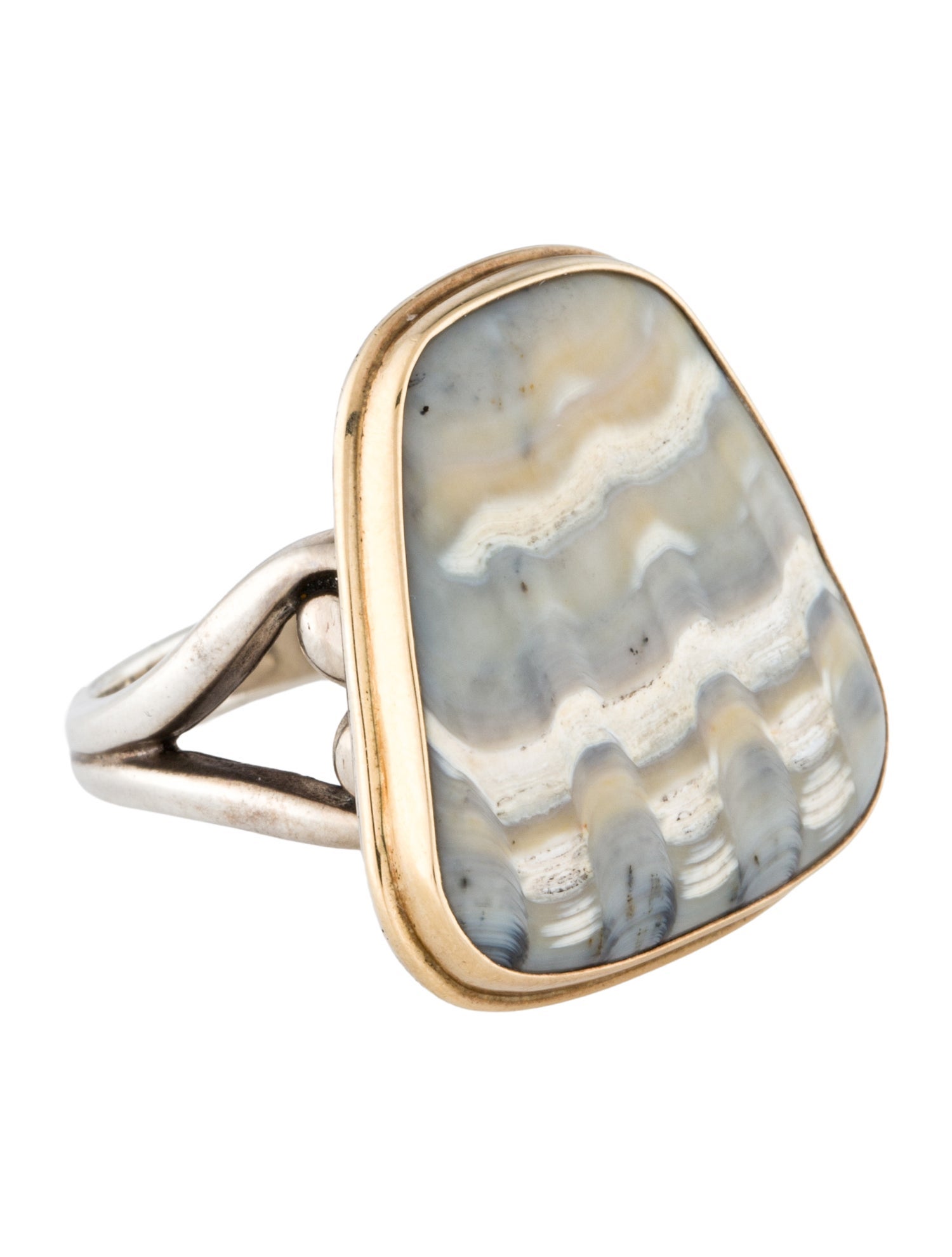 Steven Battelle Fossil Cocktail Ring
