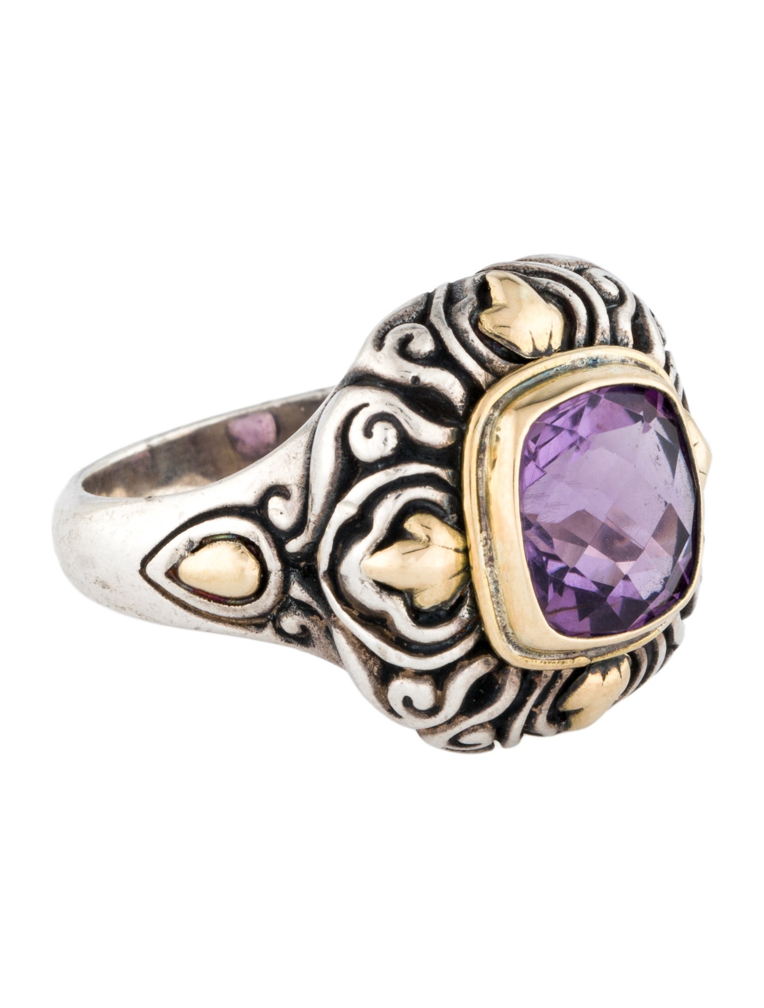 Steven Battelle Two-Tone Amethyst Cocktail Ring