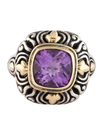 Steven Battelle Two-Tone Amethyst Cocktail Ring
