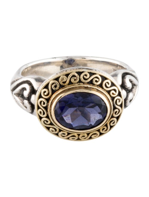 Steven Battelle Two-Tone 1.04ct Iolite Cocktail Ring
