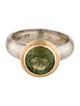 Steven Battelle Two-Tone 2.45ctw Peridot Hammered Cocktail Ring