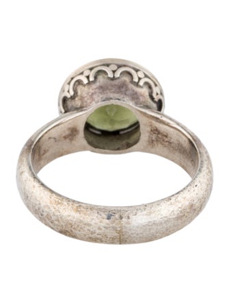 Steven Battelle Two-Tone 2.45ctw Peridot Hammered Cocktail Ring
