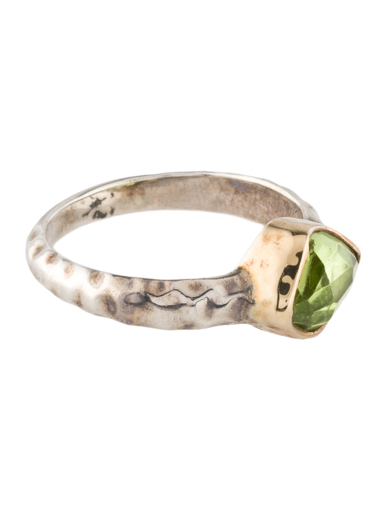 Steven Battelle Two-Tone Peridot Cocktail Ring