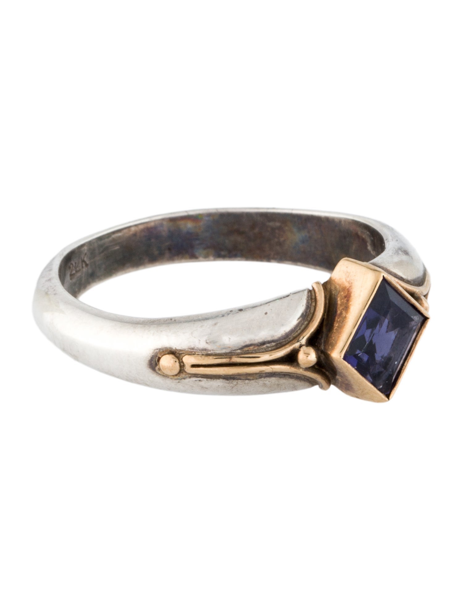 Steven Battelle Two-Tone Iolite Cocktail Ring