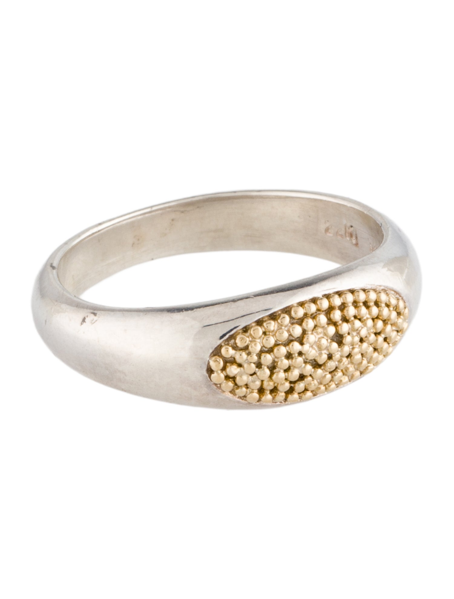 Steven Battelle Two-Tone Textured Signet Ring