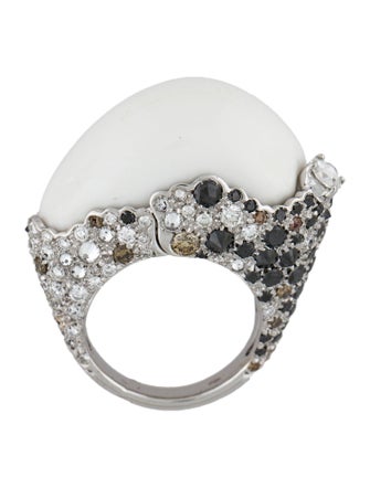 Stefan Hafner 18K Chalcedony & Diamond Cocktail Ring