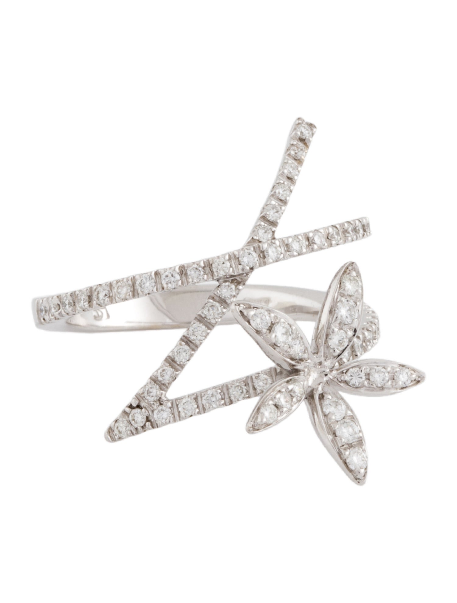 Stefan Hafner 18K Diamond Flower 'XO' Cocktail Ring