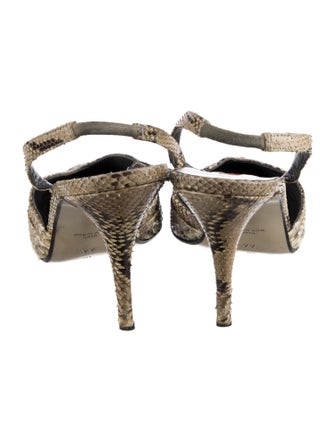 Walter Steiger Snakeskin Animal Print Slingback Pumps