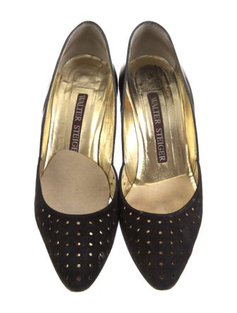 Walter Steiger Suede Cutout Accent Slingback Pumps