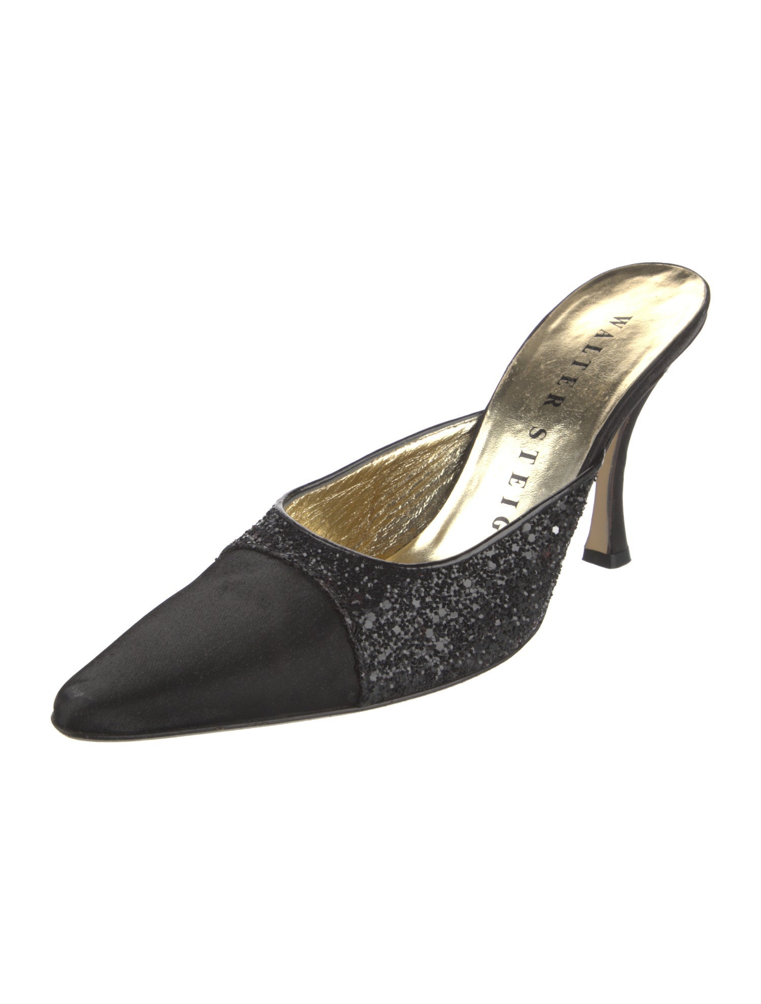 Walter Steiger Satin Glitter Accents Mules