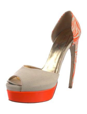 Walter Steiger Canvas Printed D'Orsay Pumps