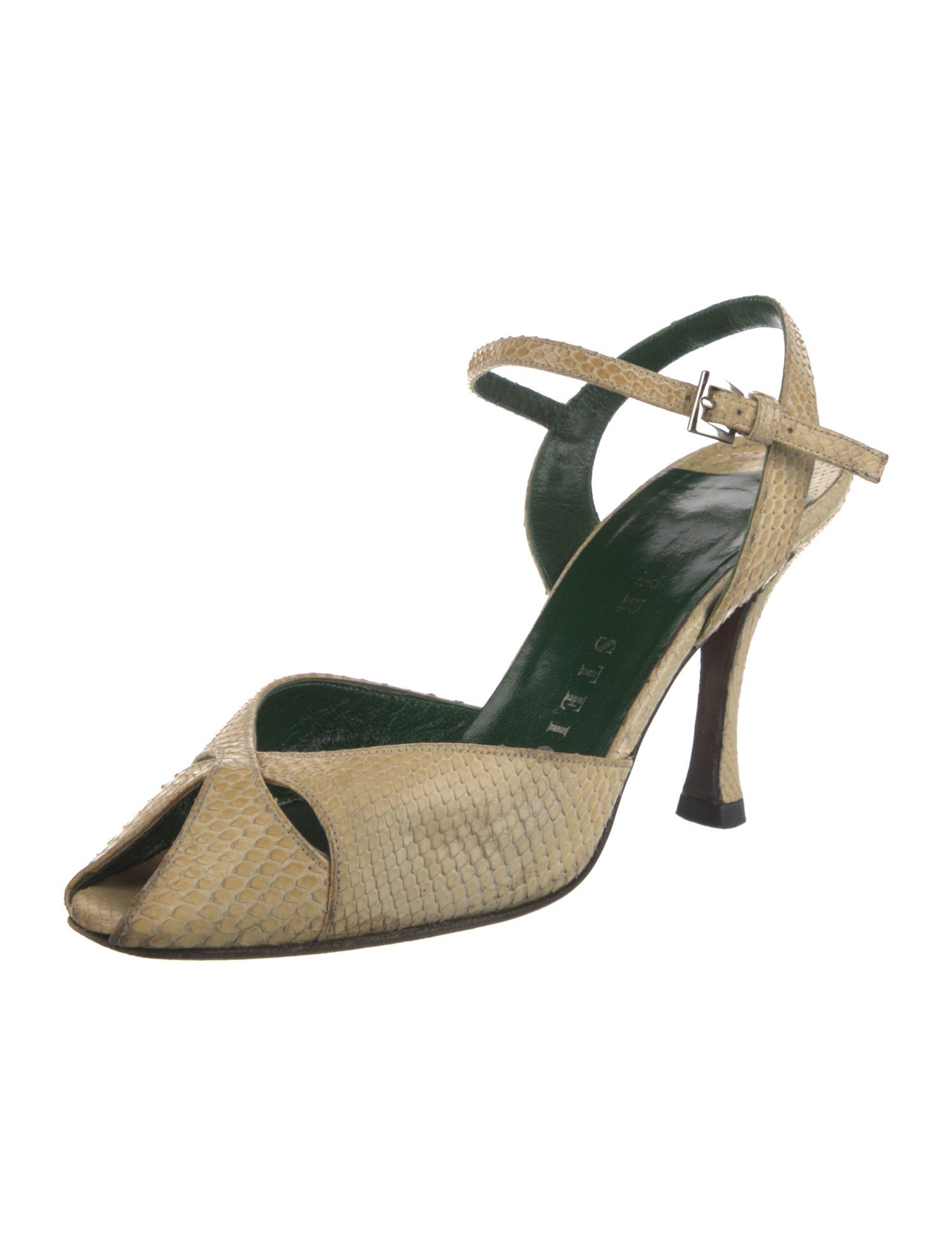 Walter Steiger Snakeskin Animal Print Slingback Pumps