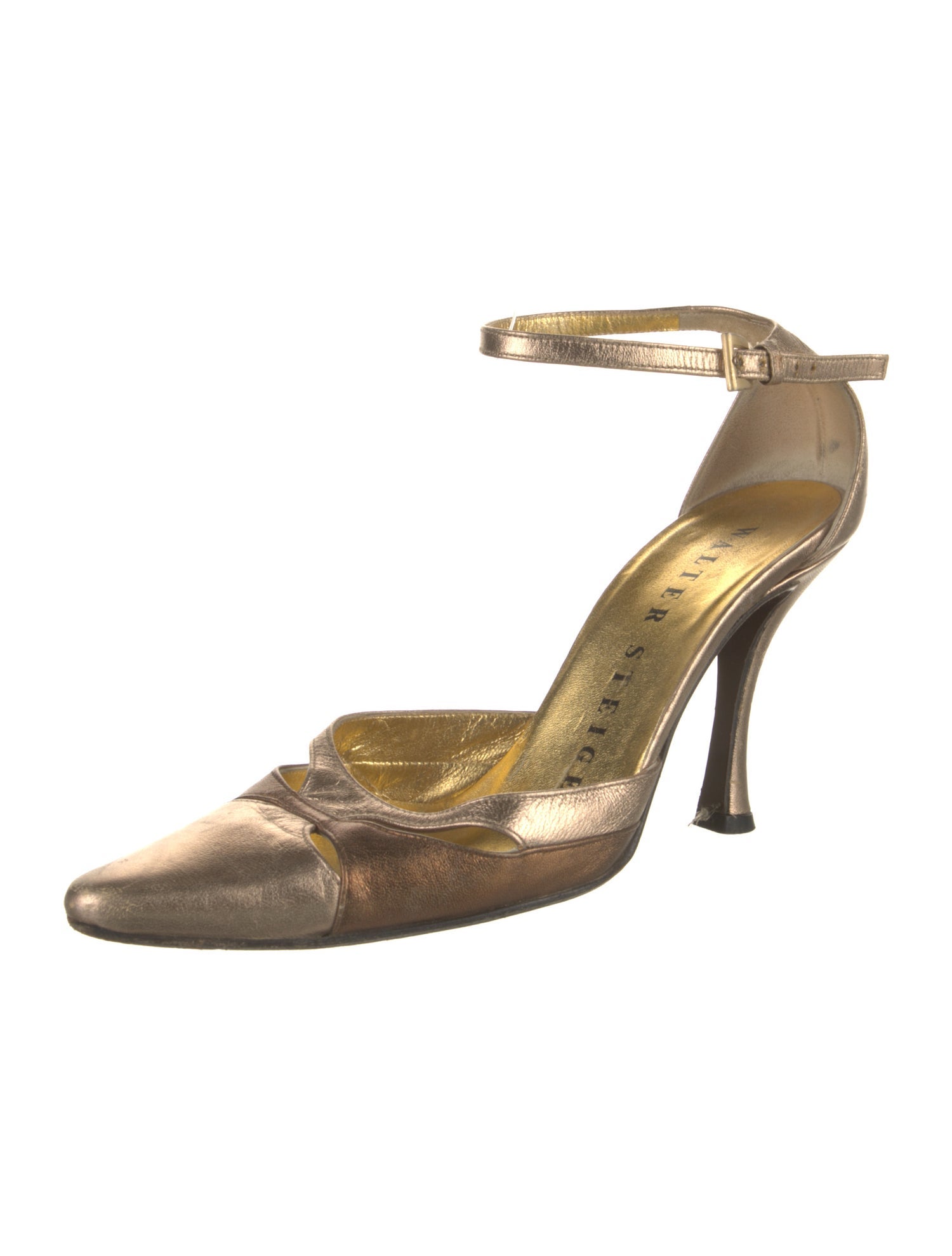 Walter Steiger Leather Cutout Accent D'Orsay Pumps