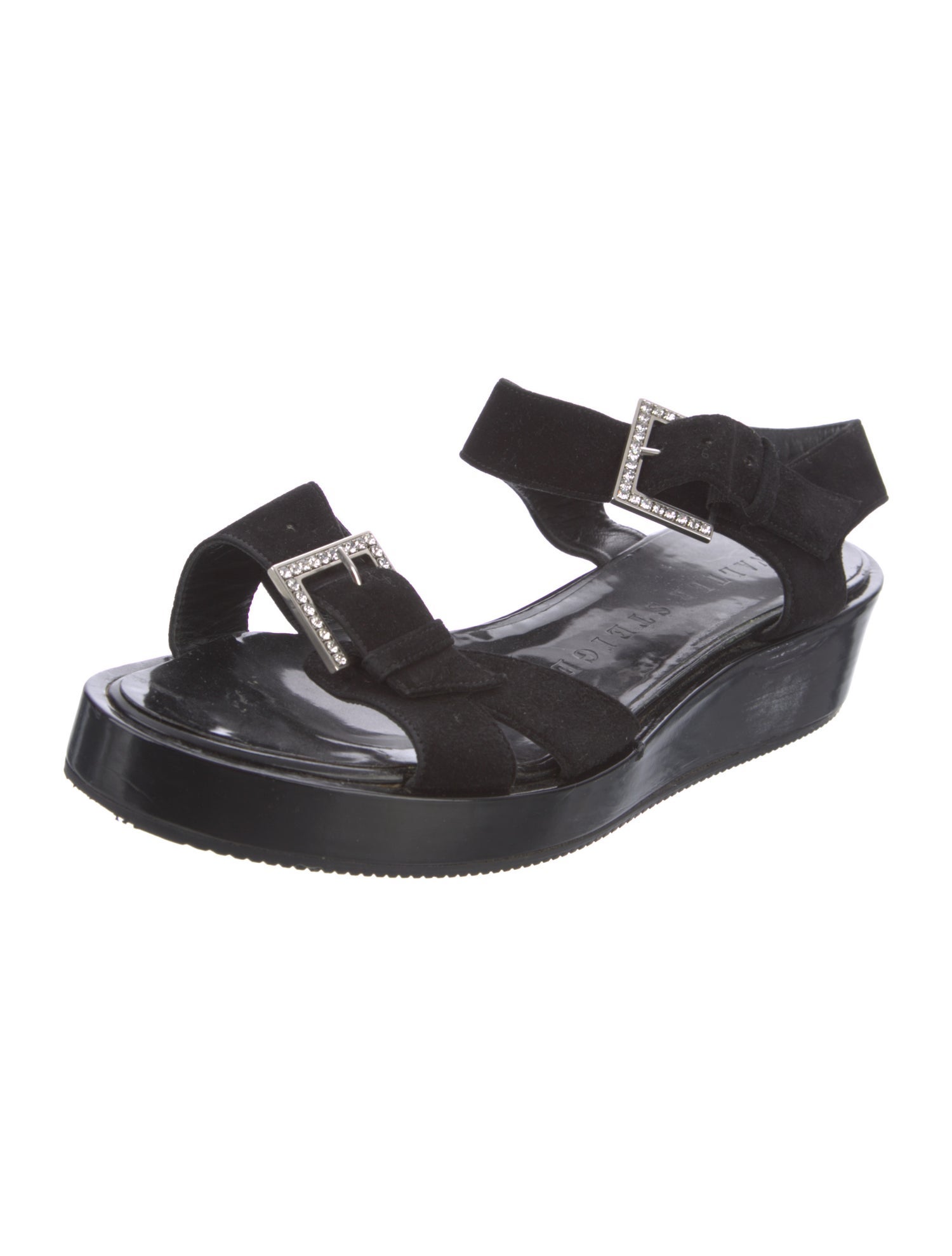 Walter Steiger Suede Crystal Embellishments Sandals