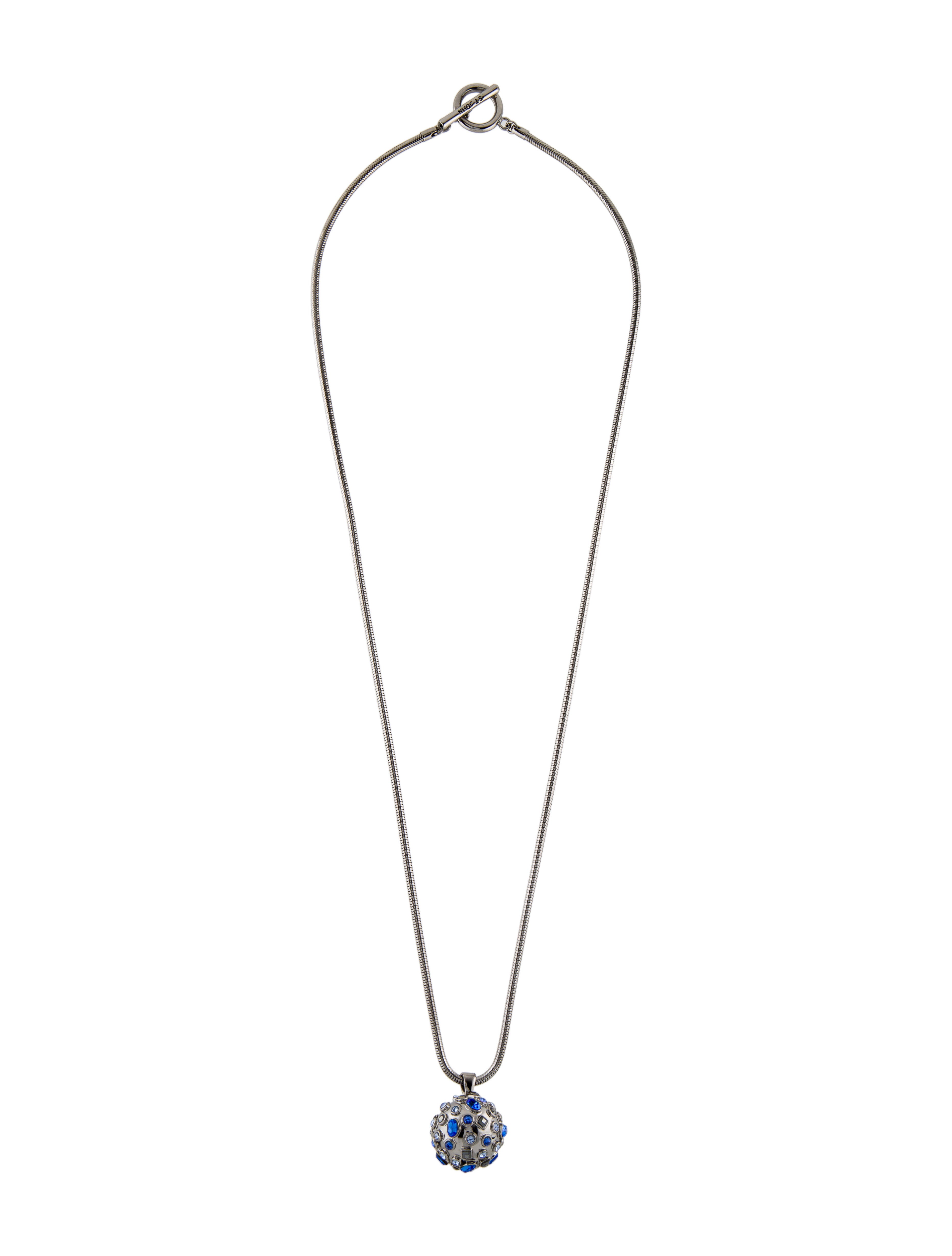 St. John Crystal Ball Pendant Necklace Black, SilverTone Metal