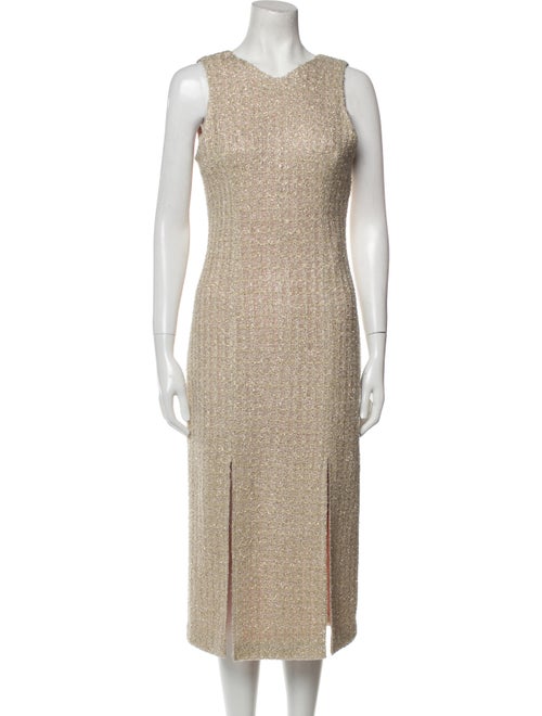 St. John V-Neck Midi Length Dress