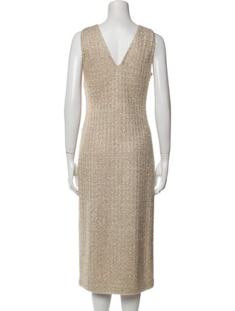 St. John V-Neck Midi Length Dress