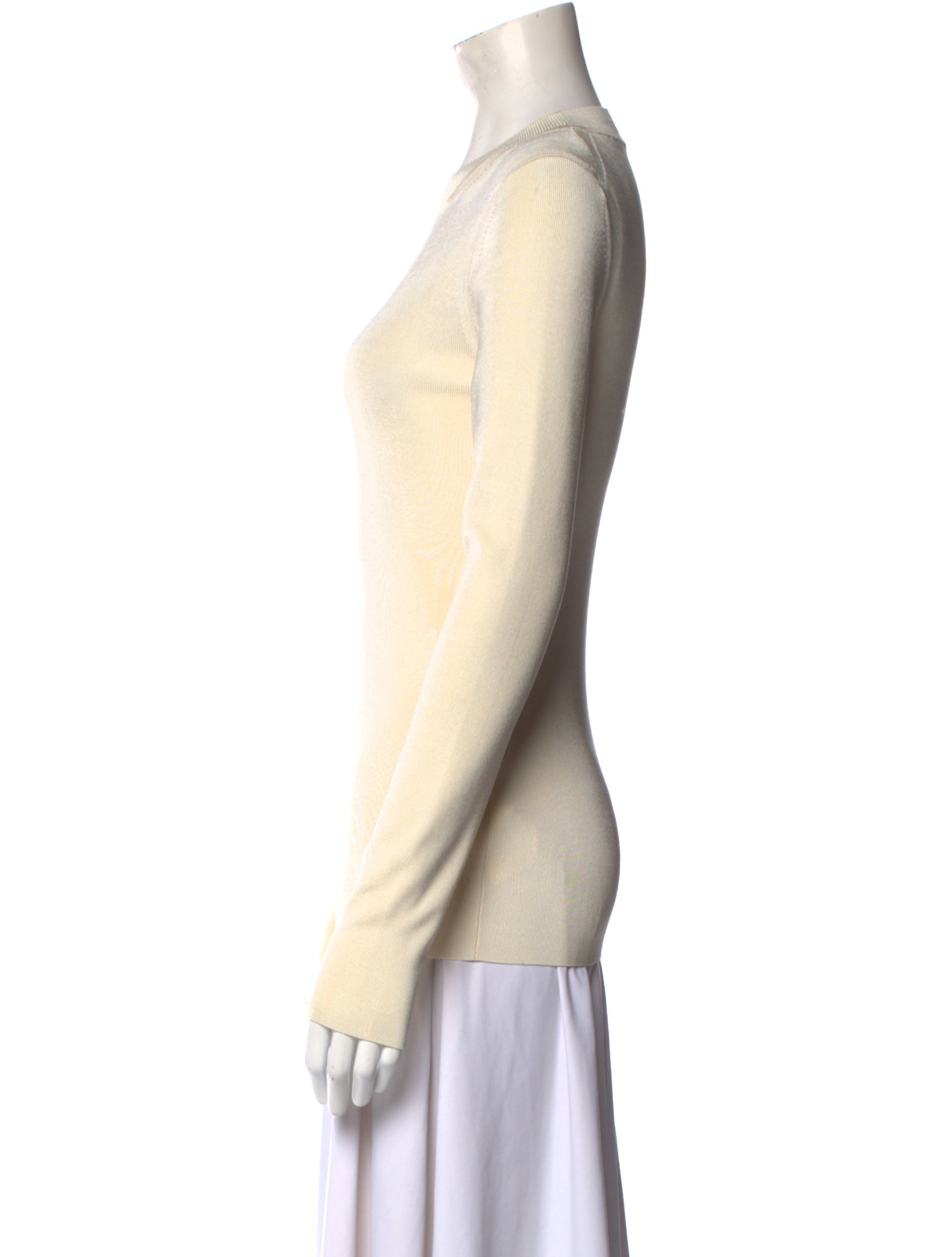 St. John Crew Neck Long Sleeve Top