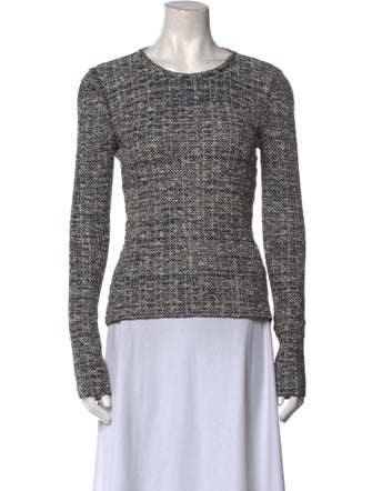 St. John Striped Scoop Neck Sweater