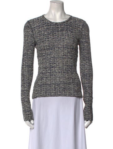 St. John Knitwear Striped Scoop Neck Sweater S