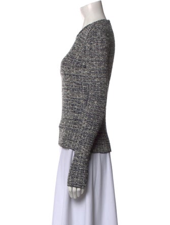 St. John Striped Scoop Neck Sweater