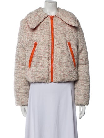 St. John Tweed Pattern Down Jacket