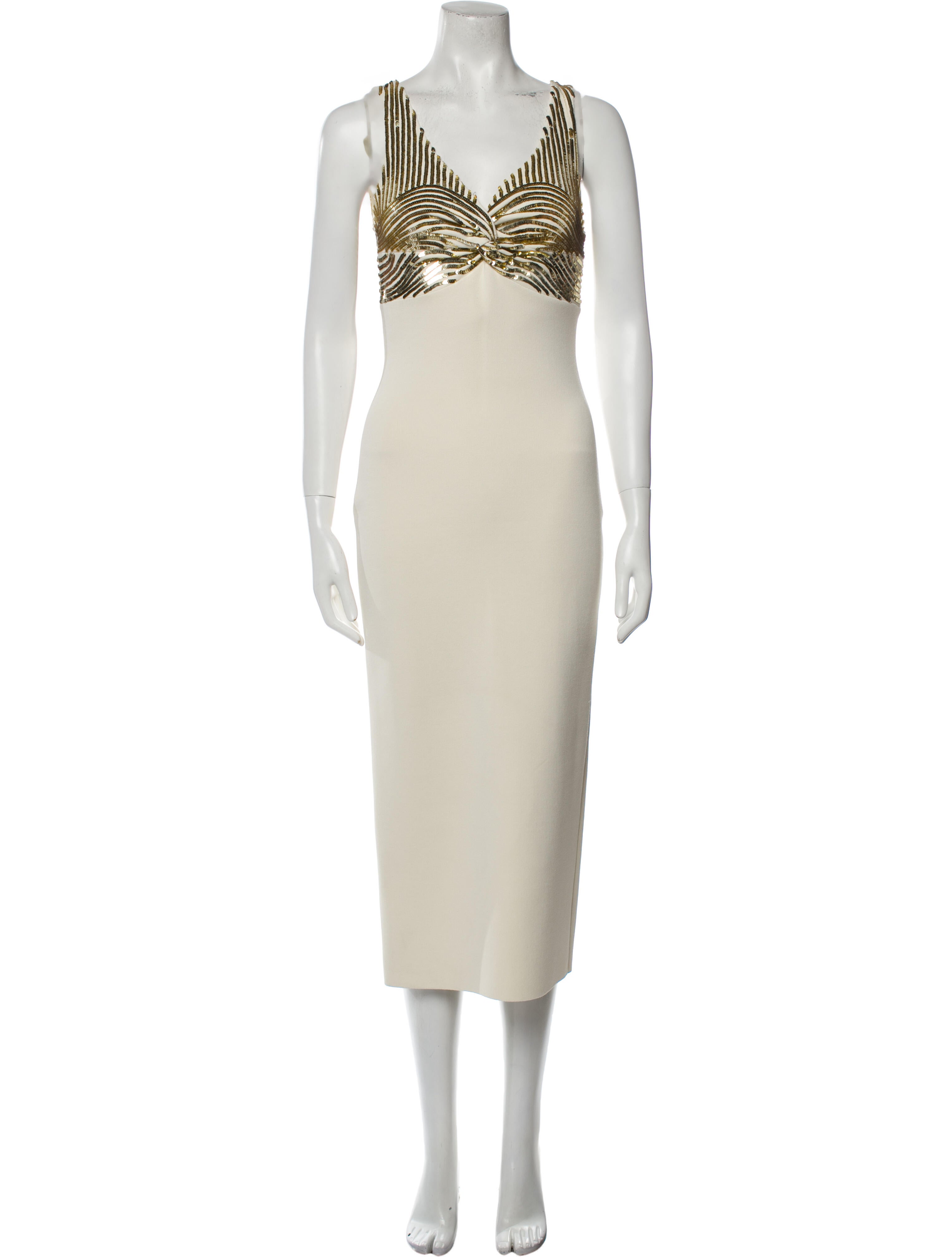 St. John V-Neck Long Dress