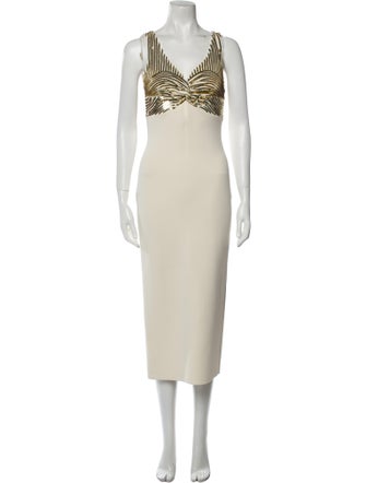 St. John V-Neck Long Dress