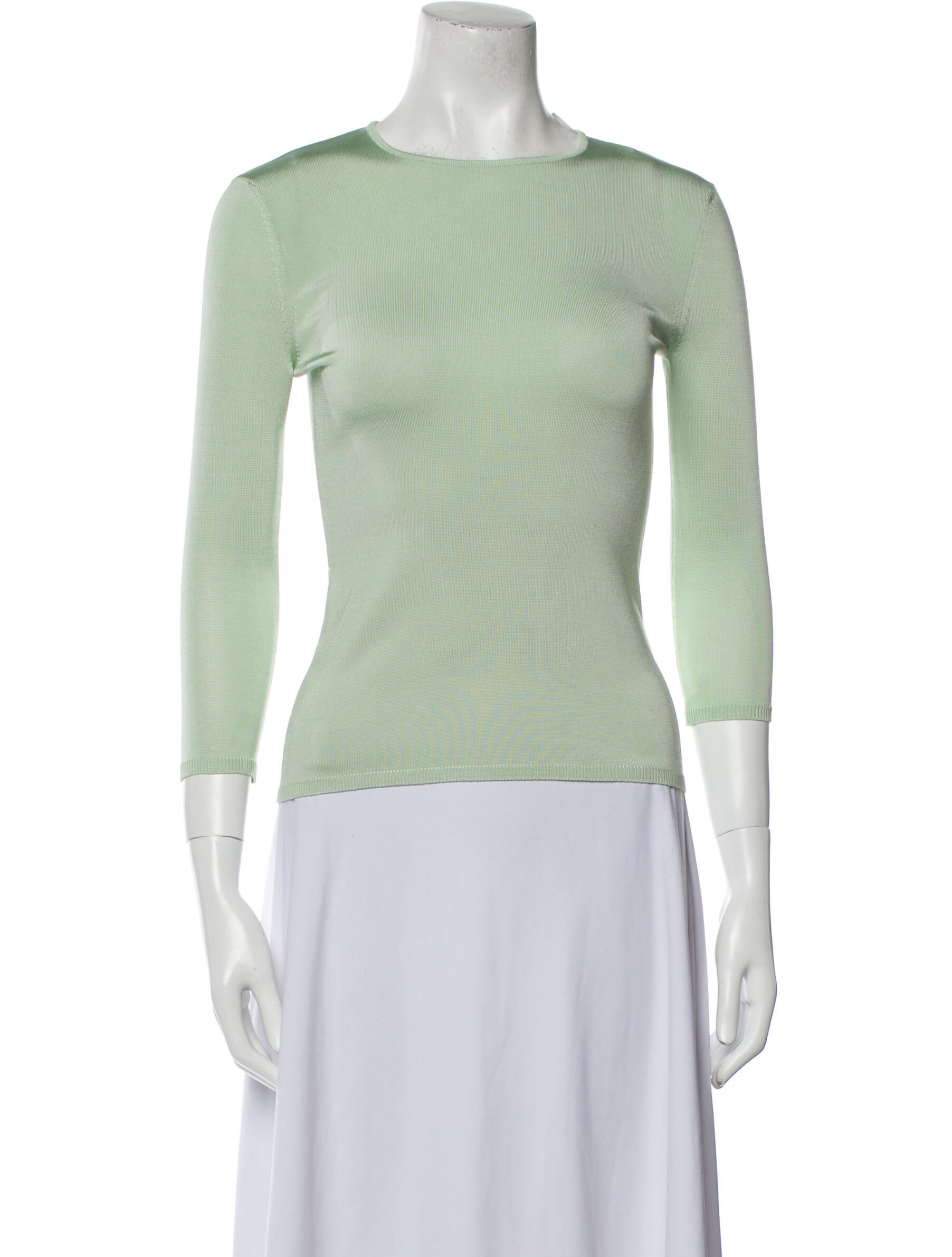 St. John Scoop Neck Three-Quarter Sleeve Top
