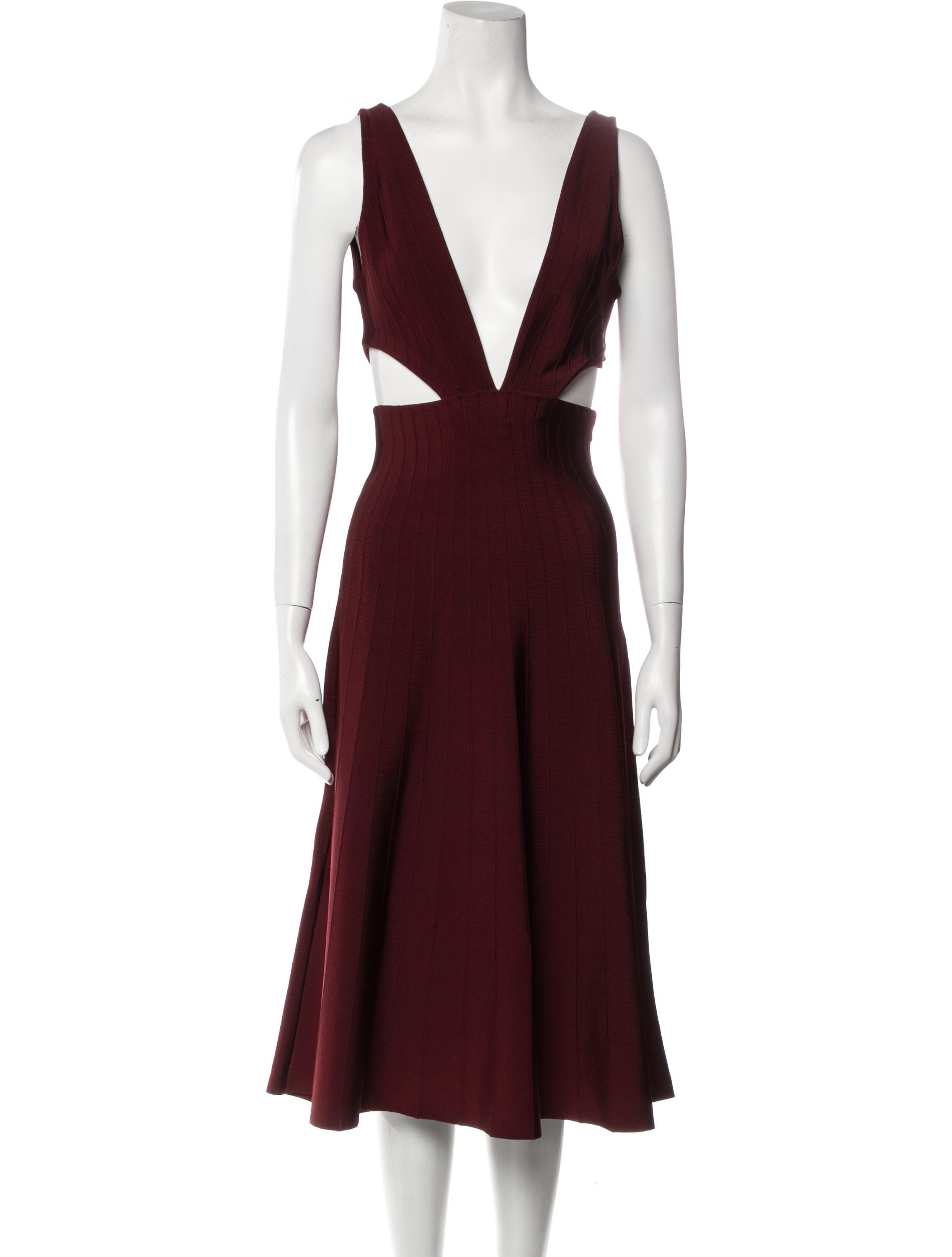 St. John Plunge Neckline Midi Length Dress