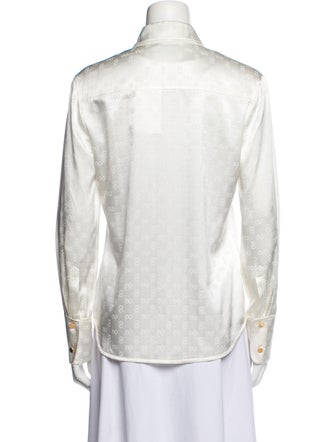 St. John Long Sleeve Button-Up Top