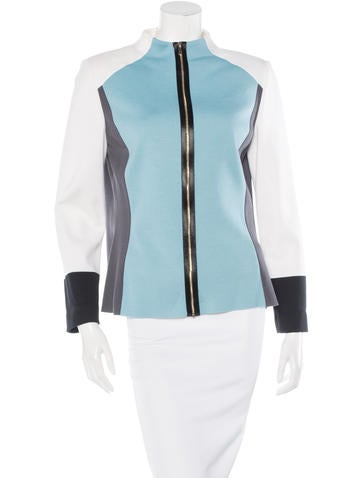 St. John Wool-Blend Colorblock Jacket