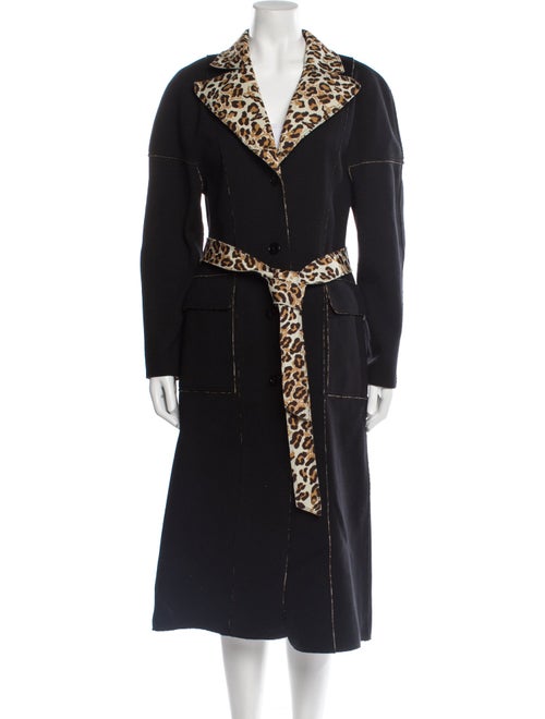 St. John Animal Print Trench Coat