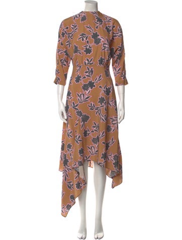 St. John Dresses Floral Print Midi Length Dress US 2 | XS
