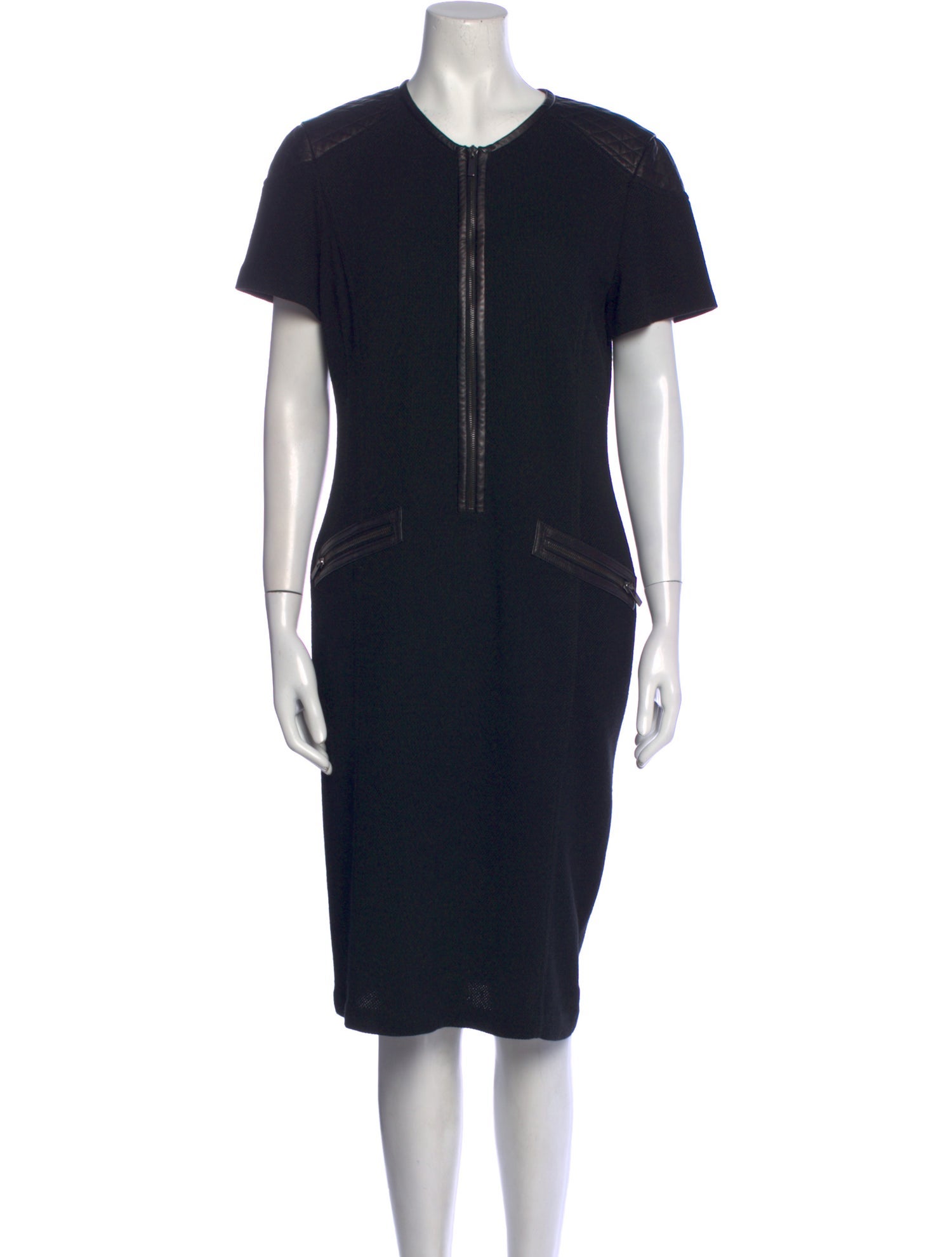 ST JOHN Womens Navy Jewel Neck Dress main image 1