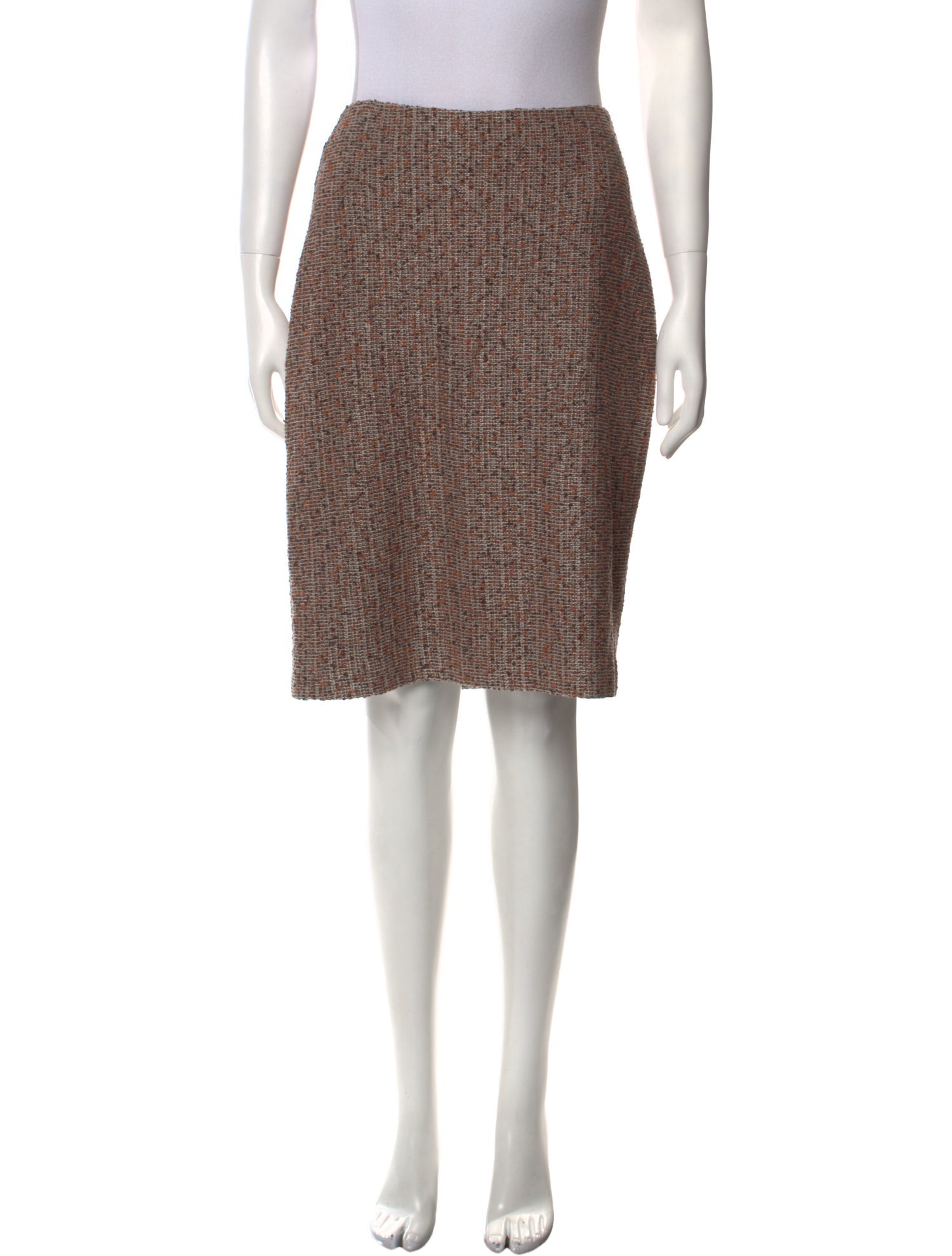 St. John Tweed Pattern Knee-Length Skirt