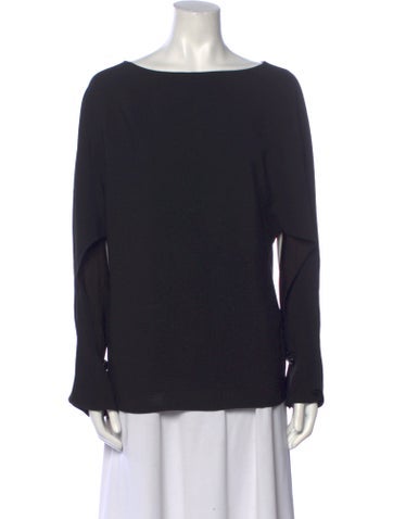 St. John Tops Bateau Neckline Long Sleeve Top Petite