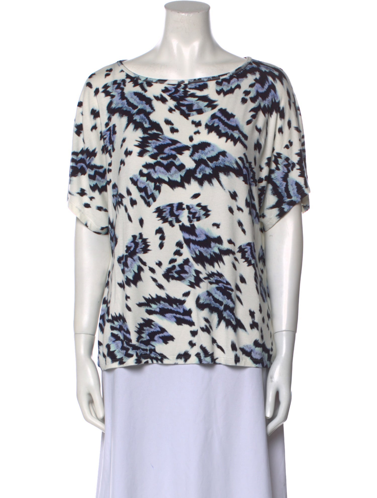 St. John Tie-Dye Print Bateau Neckline T-Shirt