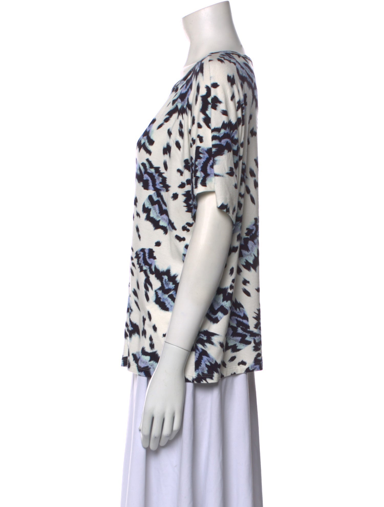 St. John Tie-Dye Print Bateau Neckline T-Shirt