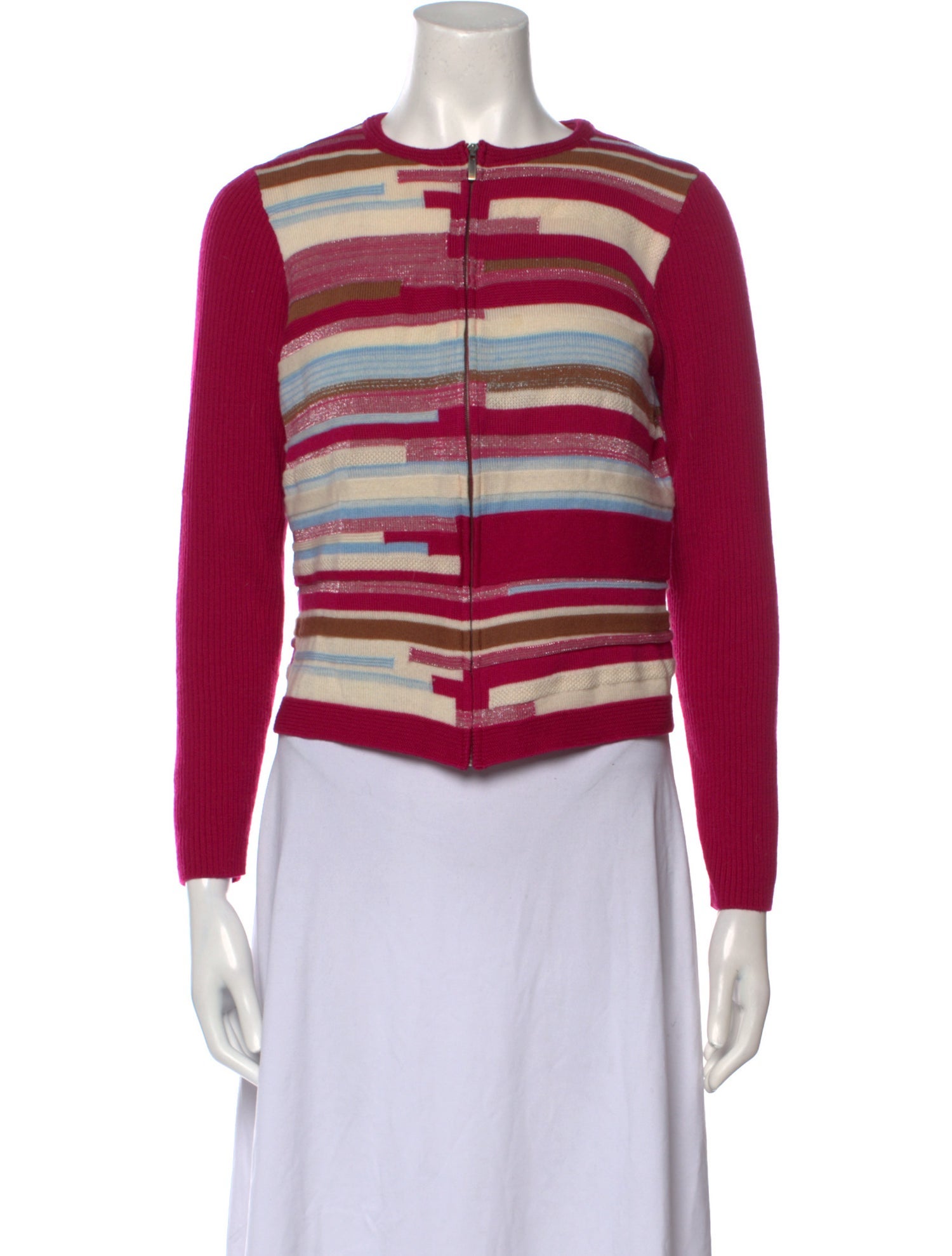 St. John Striped Crew Neck Sweater