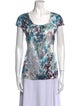St. John Silk Printed T-Shirt