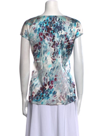 St. John Silk Printed T-Shirt