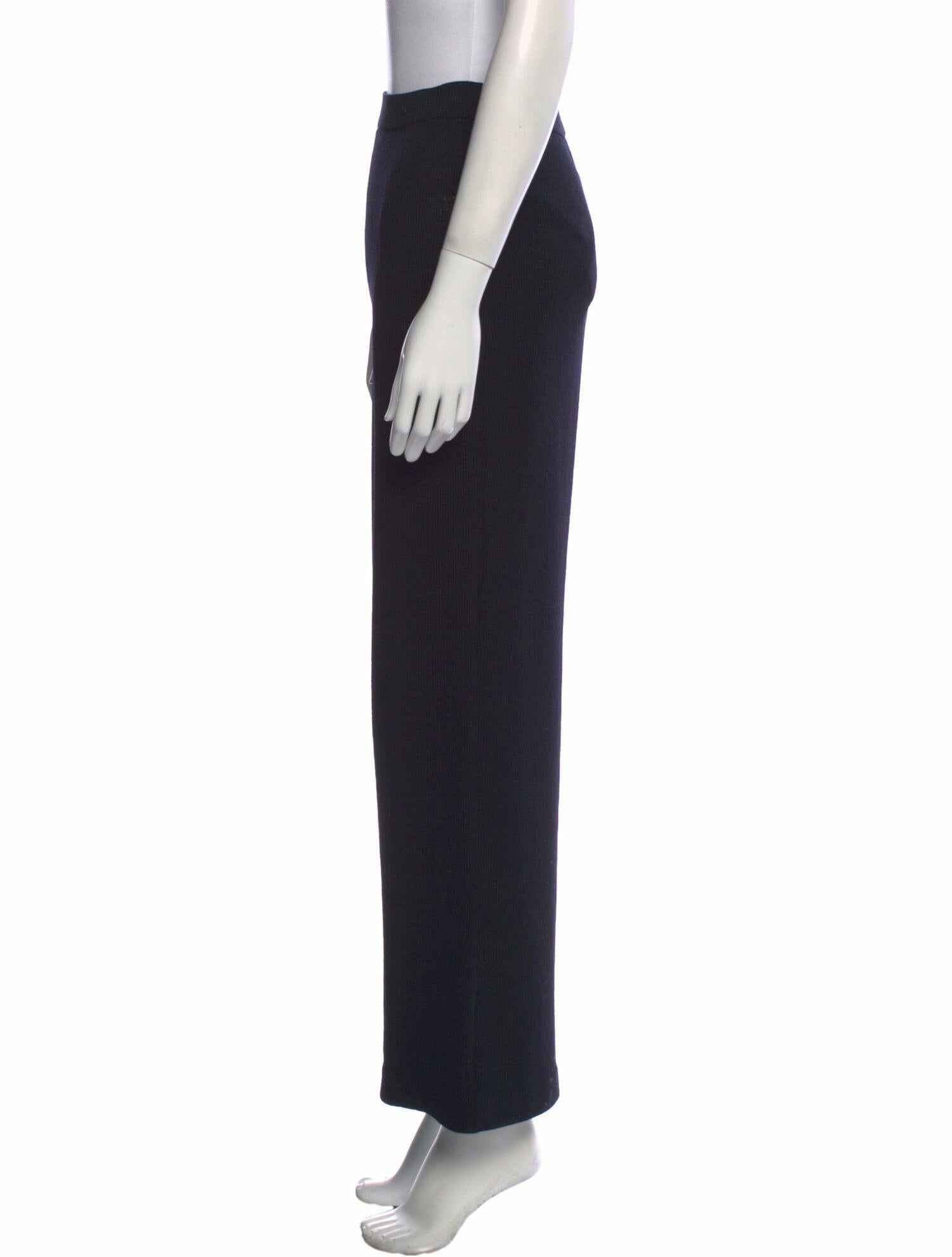 St. John Pleated Accents Midi Length Skirt