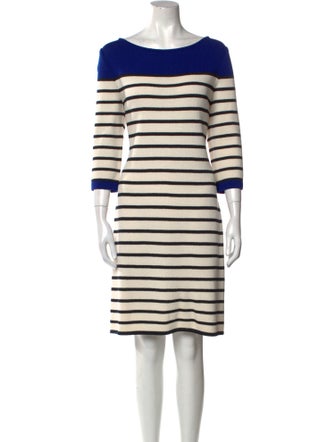 St. John Striped Bateau Neckline Sweater