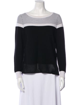 St. John Striped Scoop Neck Sweater