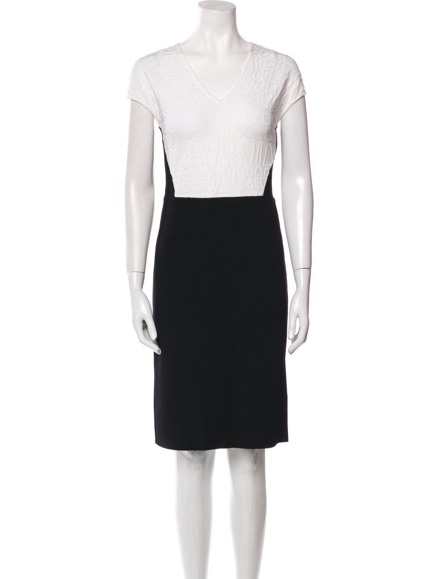 St. John Colorblock Pattern Knee-Length Dress