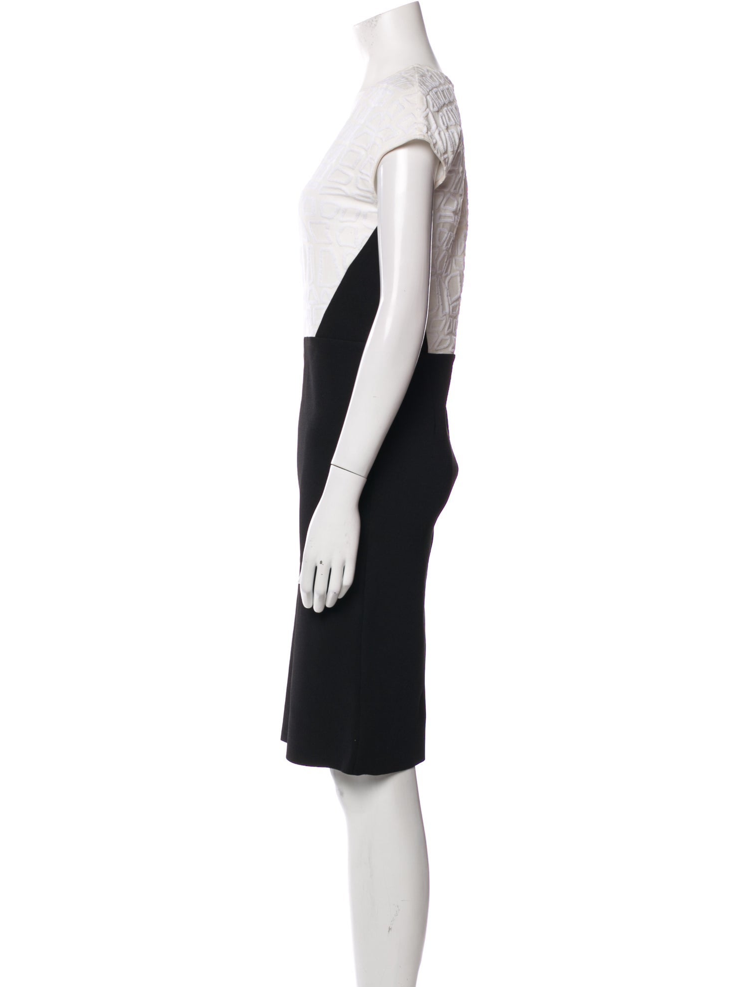 St. John Colorblock Pattern Knee-Length Dress