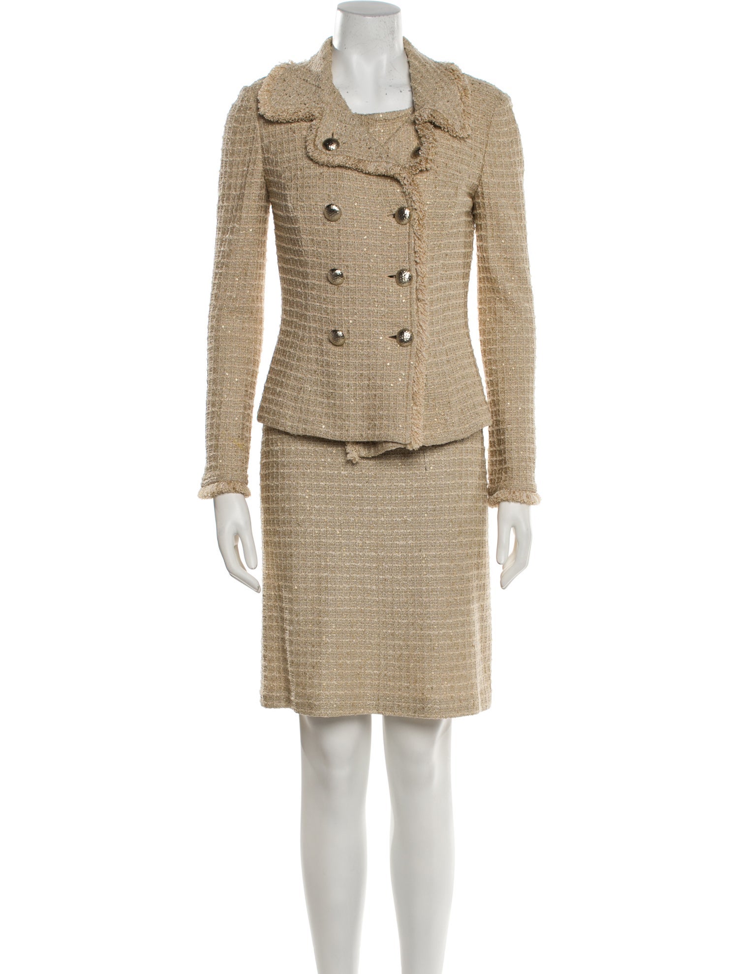 St. John Tweed Pattern Glitter Accents Dress Set