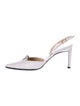 St. John Leather Crystal Embellishments Slingback Pumps