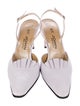 St. John Leather Crystal Embellishments Slingback Pumps